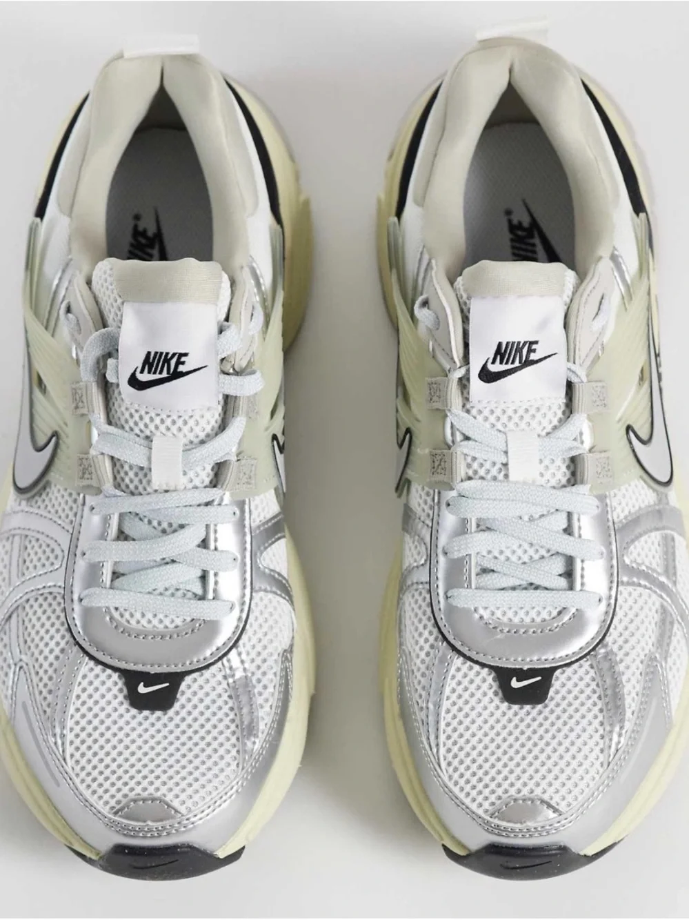 Nike Women’s Silver White and Black Retro Runner Sneakers